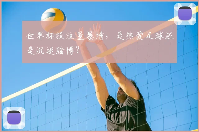 世界杯投注量暴增,是热爱足球还是沉迷赌博?