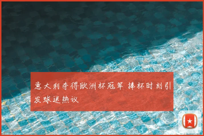 意大利夺得欧洲杯冠军 捧杯时刻引发球迷热议
